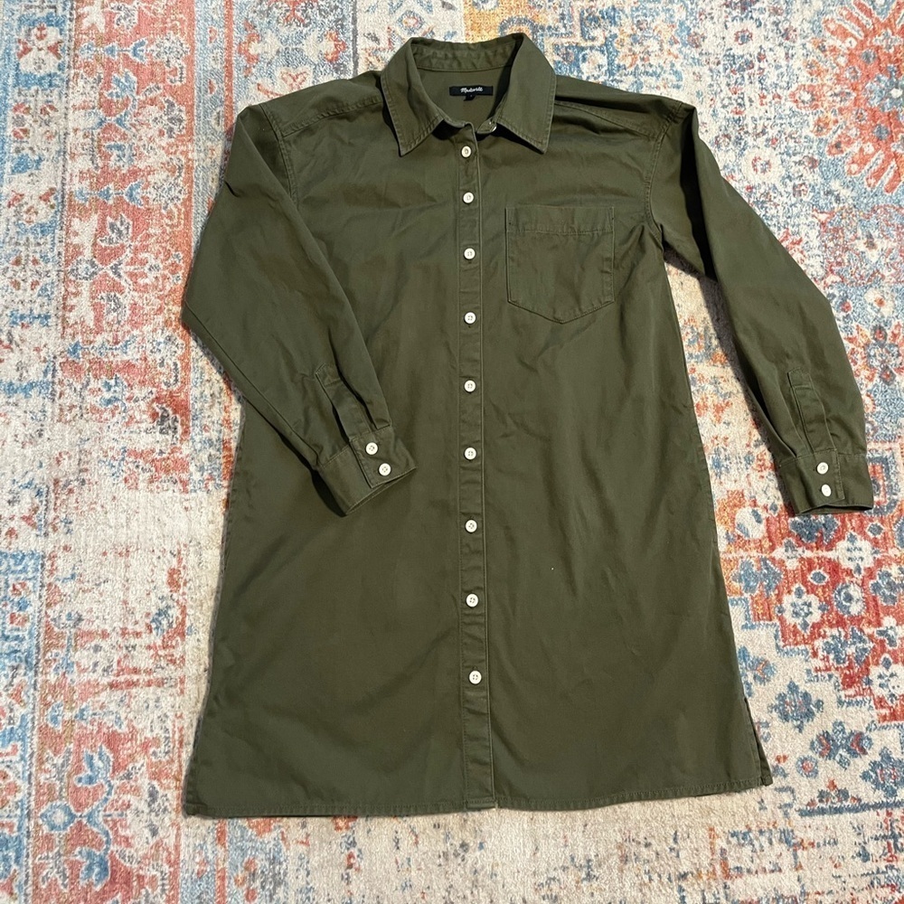 Madewell shirtdress regenerative chino loden